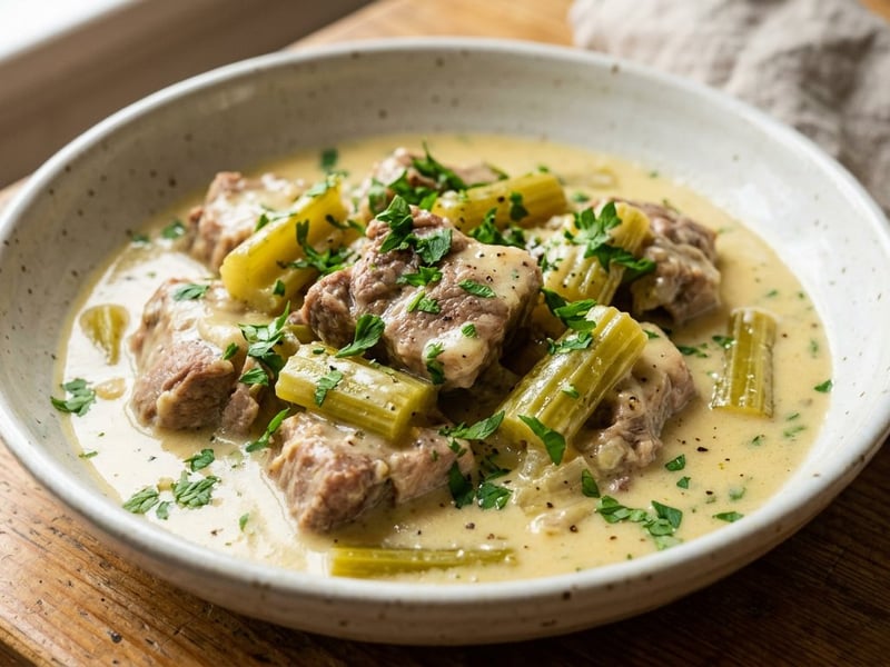 Greek Hirino me Selino | Tenderly Braised