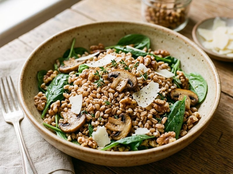 Toskanischer Farro-Salat | Mit gebratenen Pilzen & Pecorino