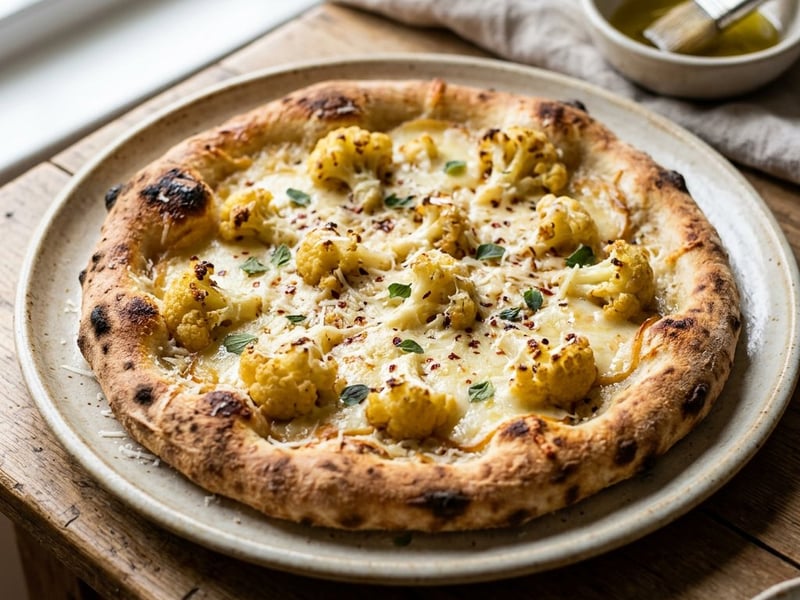 Pizza Bianca with Cauliflower & Scamorza | Oven-Baked