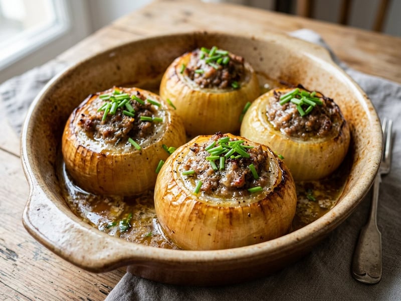 Stuffed Spanish Onions with Minced Meat | Hearty from the Oven