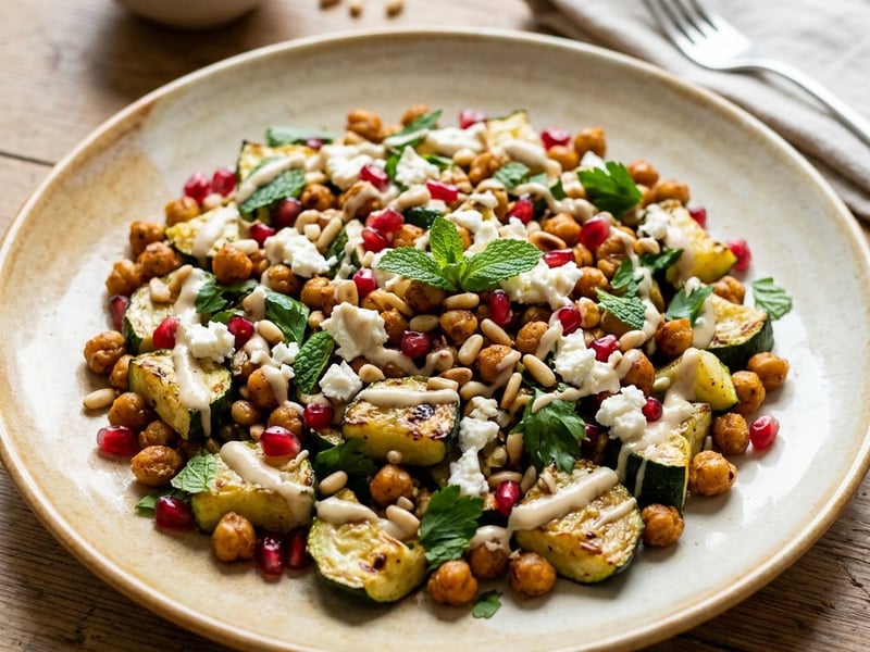 Spiced Zucchini Salad with Marinated Feta | Middle Eastern Delight