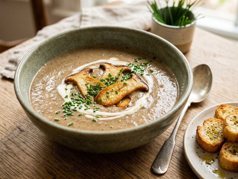 French King Oyster Mushroom Soup | Velvety & Woodland Aromatic