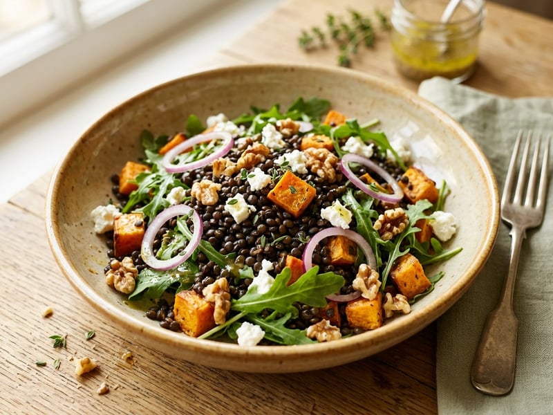 Mediterranean Lentil Salad | With Oven-Baked Sweet Potatoes