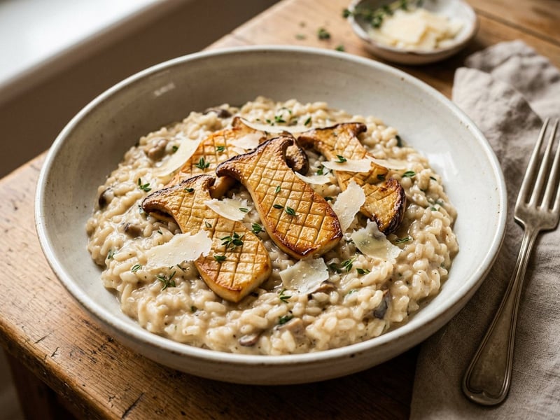 Creamy King Oyster Mushroom Risotto | Delicate & Nutty