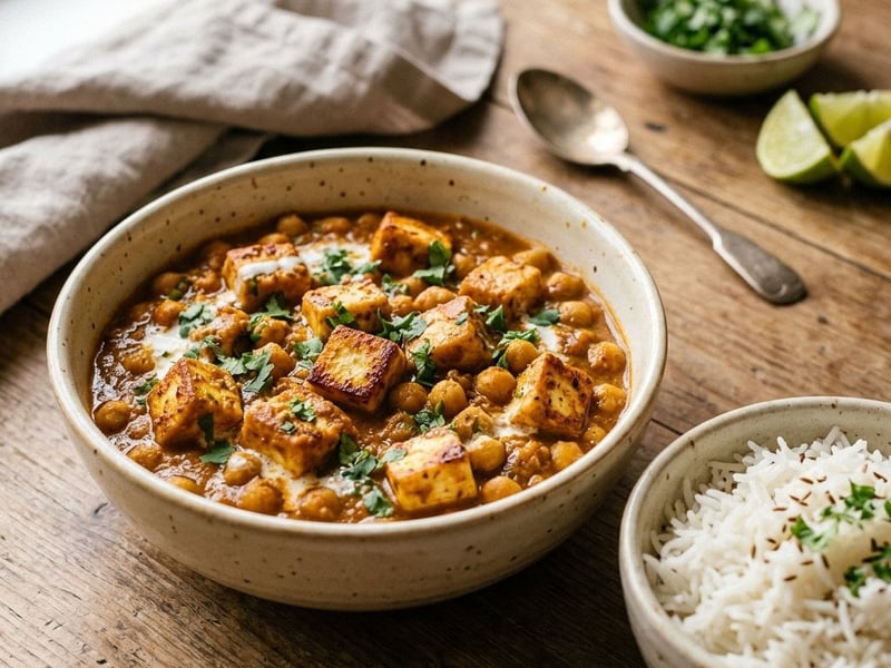 Chana Paneer | Indisches Kichererbsen-Curry mit Paneer
