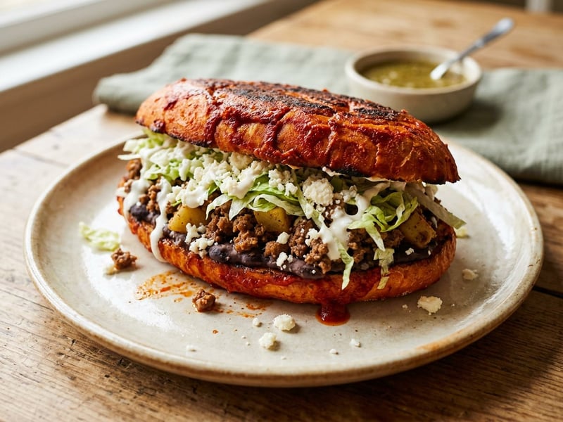 Mexikanischer Beef Pambazo | Knuspriges Streetfood-Sandwich