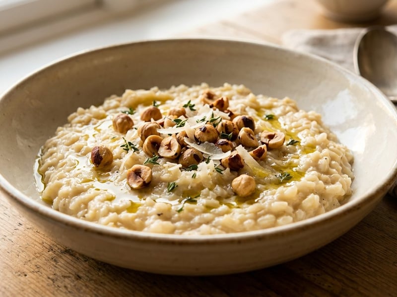Creamy Parsnip Risotto with Hazelnuts | Velvety & Nutty