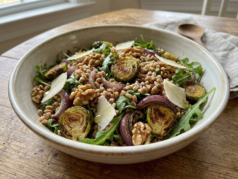 Toskanischer Farro-Salat | Mit Backrohr-Kohlsprossen