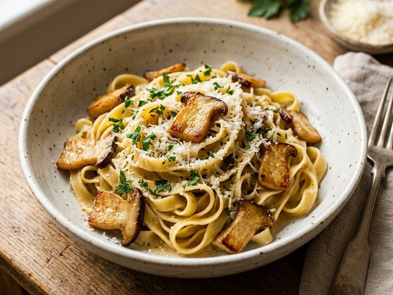 Tagliatelle ai Funghi | Feine Kräuterseitling-Pasta