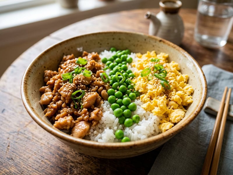 Japanisches Tori Soboro Don | Saftige Streetfood-Bowl