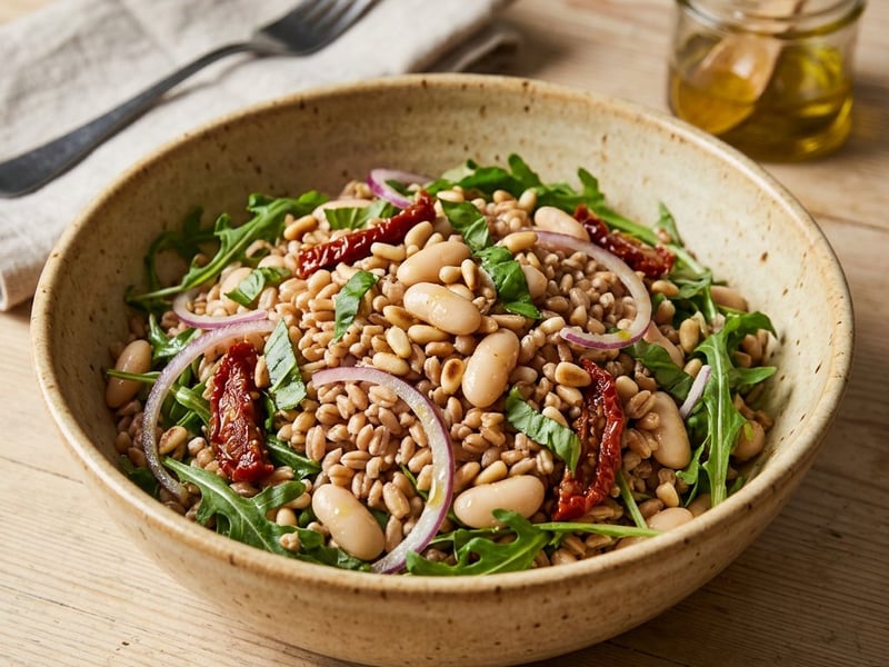 Toskanischer Farro-Salat mit Cannellini-Bohnen | Herzhaft & Proteinreich