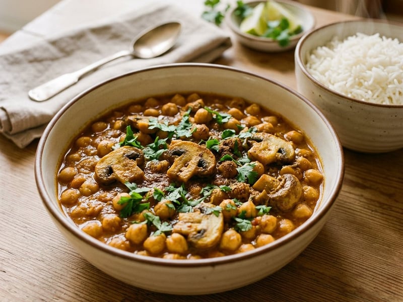 Chana Khumb Masala | Kichererbsen-Champignon-Curry
