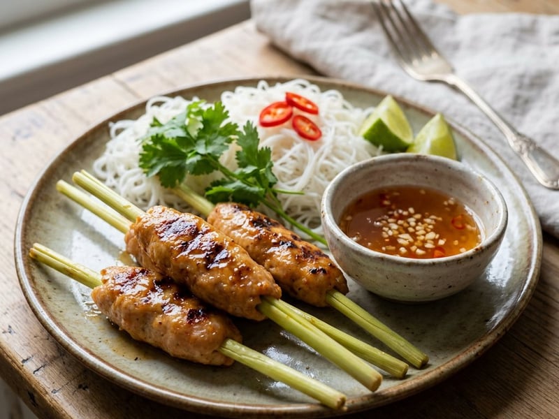 Chạo Tôm | Prawn Skewers on Lemongrass