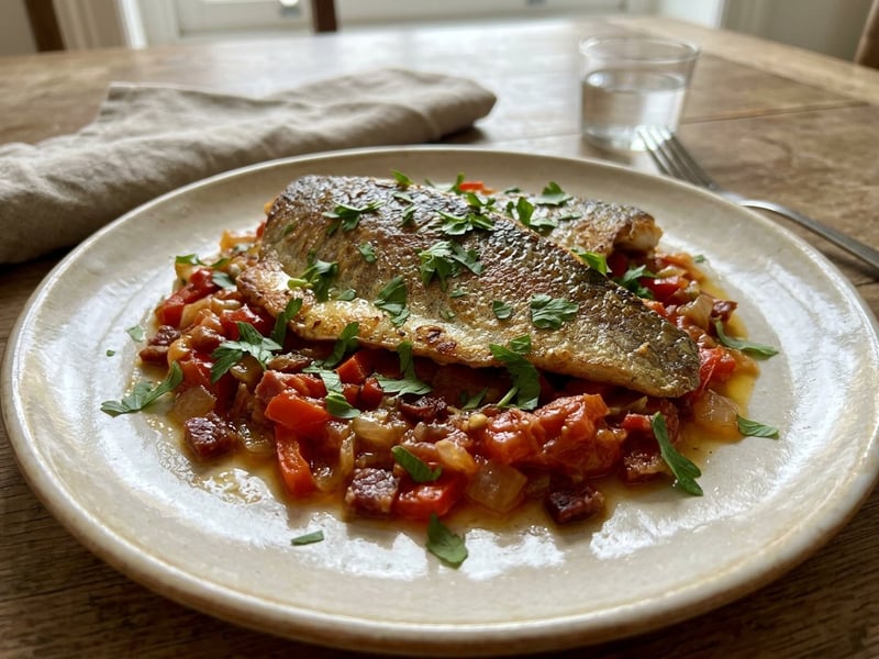 Trucha a la Riojana | Juicy Trout on Bell Peppers