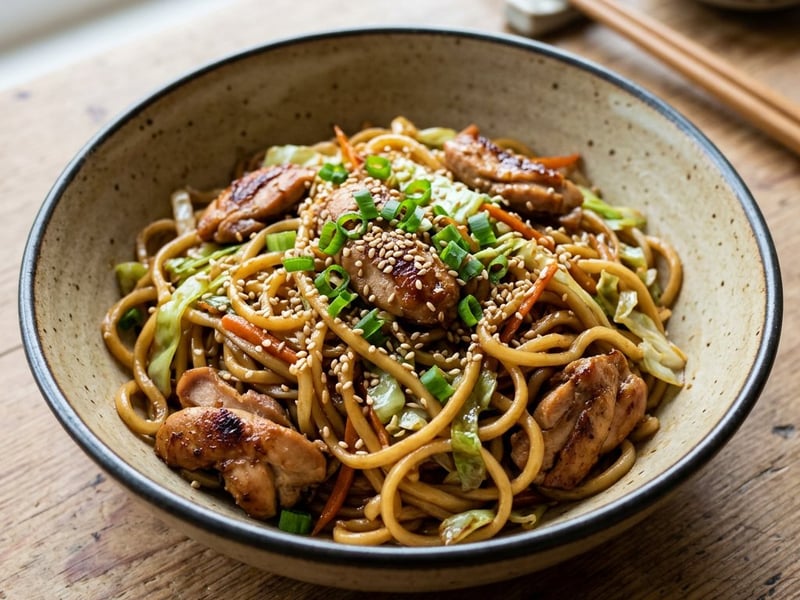 Japanese Yakisoba with Chicken | Street Food Classic