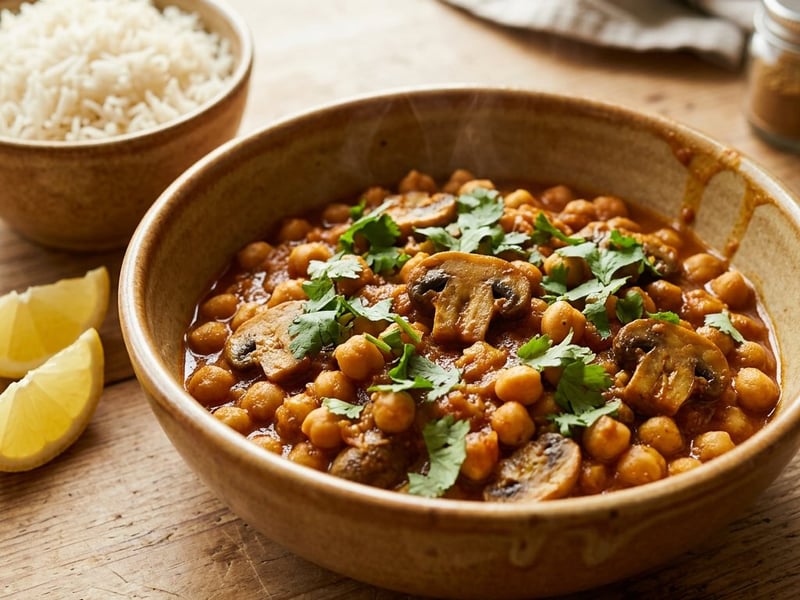 Indisches Champignon-Kichererbsen-Curry | Herzhaft & Vegan