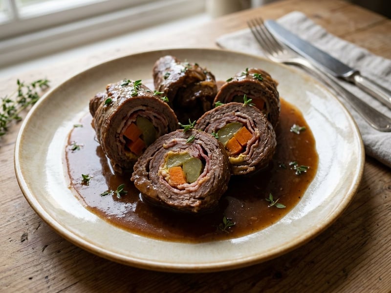 Classic Viennese Beef Roulades | Tenderly Braised with Bacon & Pickles
