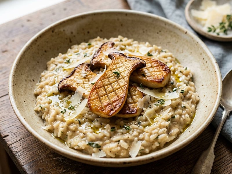 Creamy King Oyster Mushroom Risotto | Delicate & Autumnal