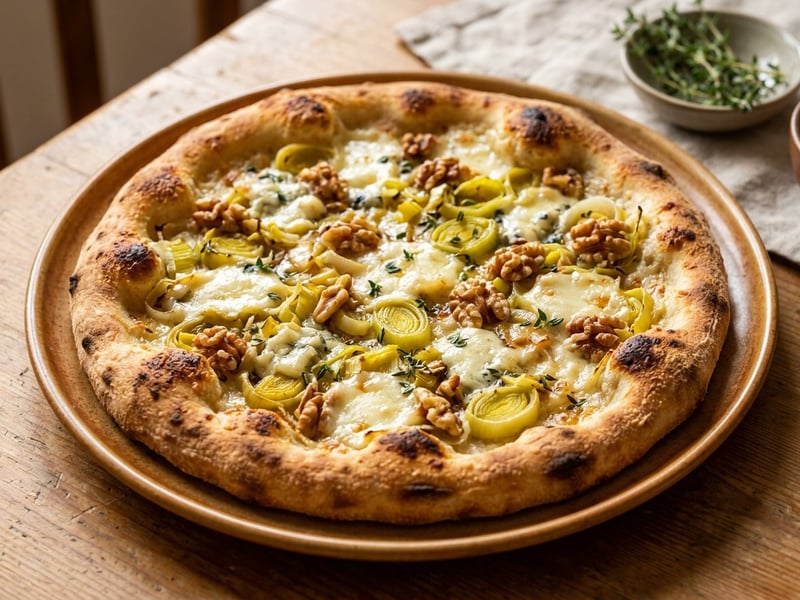 Pizza Bianca with Leek & Gorgonzola | Crispy