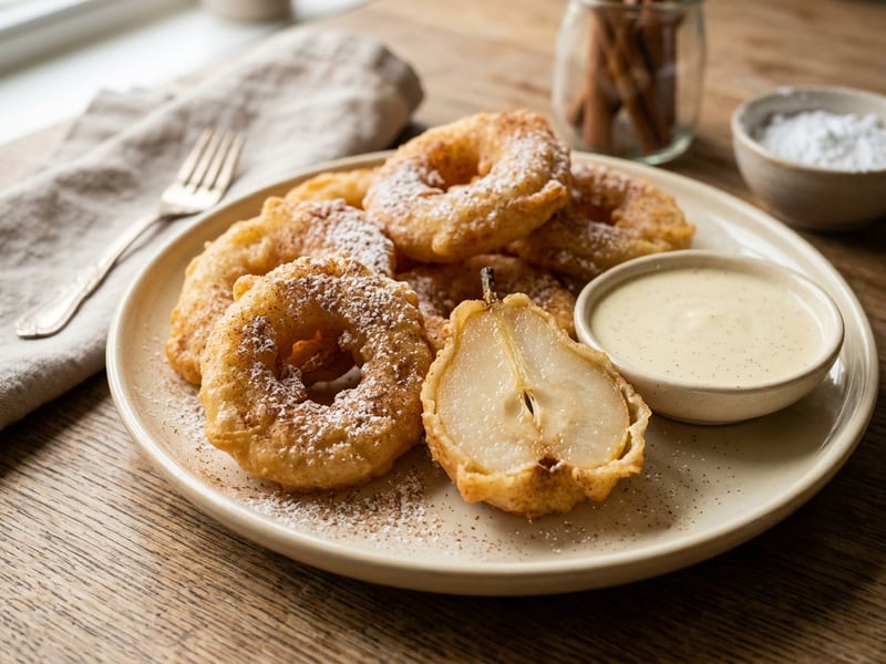Crispy Pear Rings | With Cinnamon Sugar & Vanilla