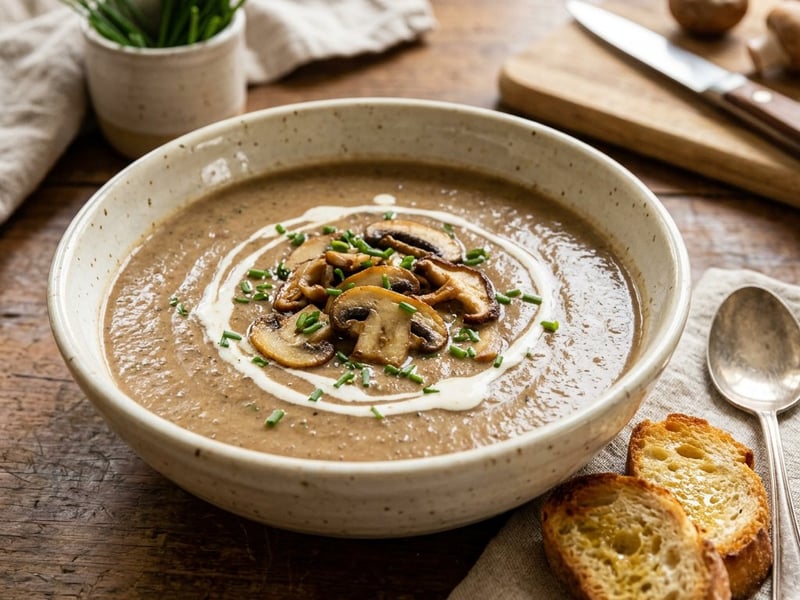 French Mushroom Bisque | Velvety & Aromatic