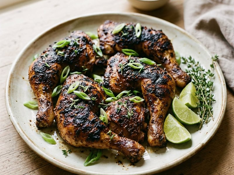 BBQ Jerk Chicken from the Grill | Spicy & smokily marinated
