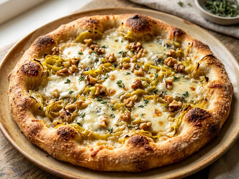 Pizza Bianca with Leek & Gorgonzola | From the Oven