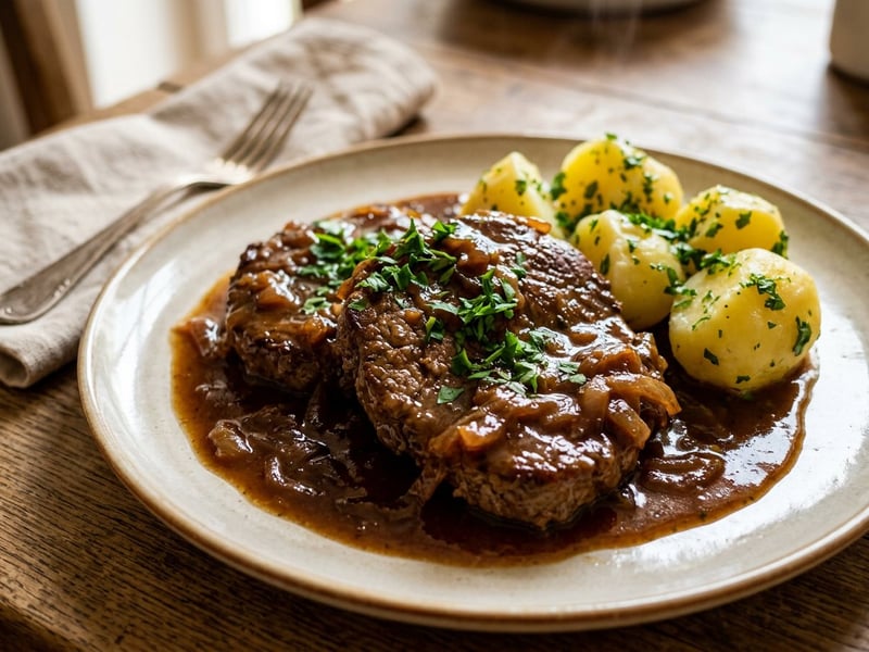 Classic Beef Naturschnitzel | Tenderly Braised in Natural Gravy