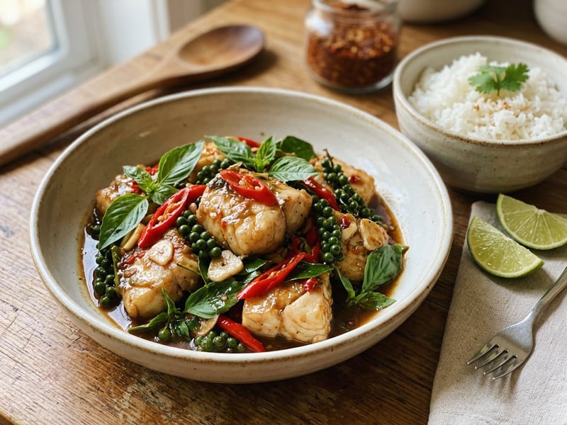 Pad Cha Pla | Würziger Thai-Wok-Fisch
