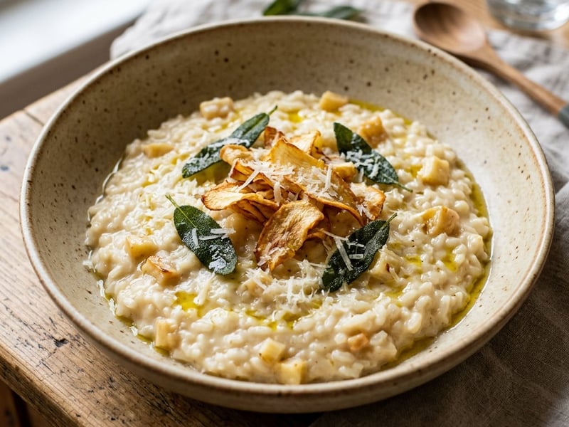 Creamy Parsnip Risotto | With Crispy Sage