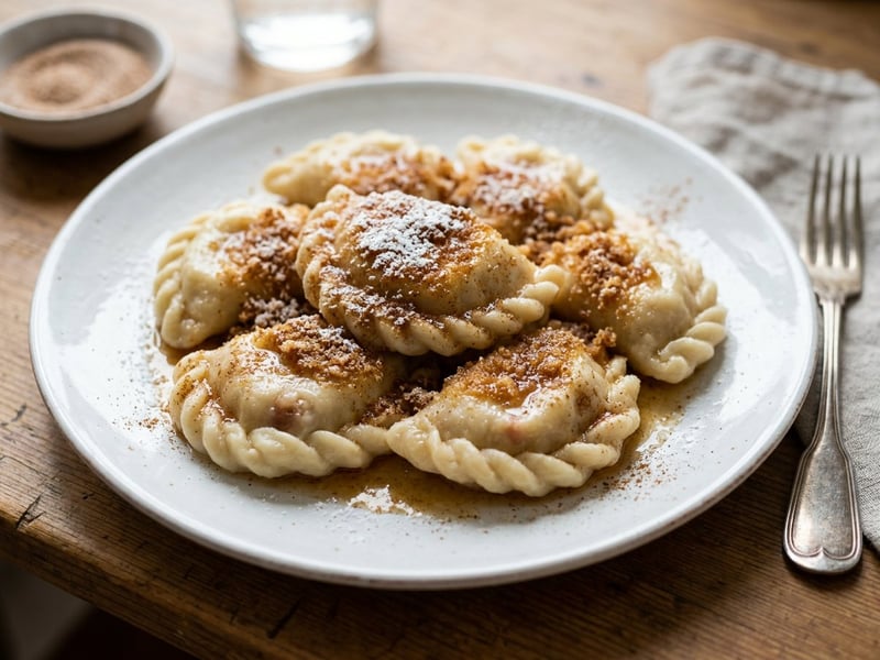Carinthian Apple Dumplings with Cinnamon-Breadcrumb Butter