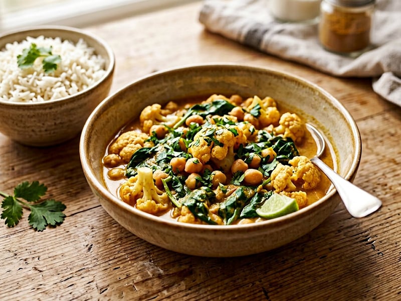 Indisches Karfiol-Kichererbsen-Curry | Cremig & Vegan