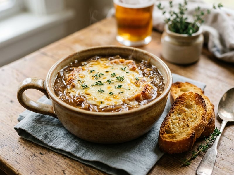 Nordfranzösische Bierzwiebelsuppe | Deftig & Aromatisch