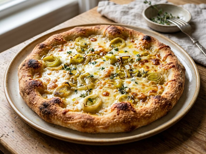 Pizza Bianca with Leek & Scamorza | From the Oven