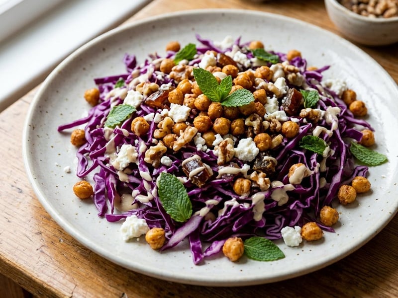 Middle Eastern Red Cabbage Salad with Feta | Crunchy & Flavorful