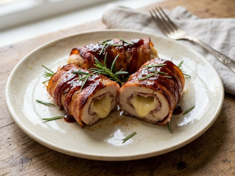 Grilled BBQ Chicken Rolls | Stuffed with Mountain Cheese Wrapped in Bacon