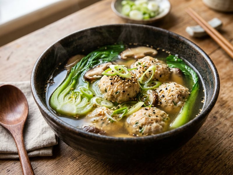 Japanese Tsukune Soup | Warming & Aromatic