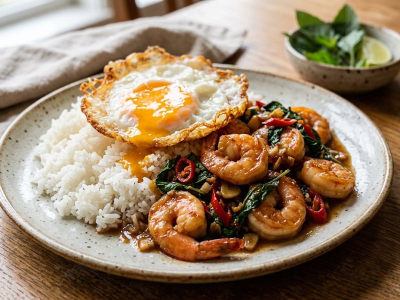 Pad Kra Pao Goong | Wok Prawns with Basil