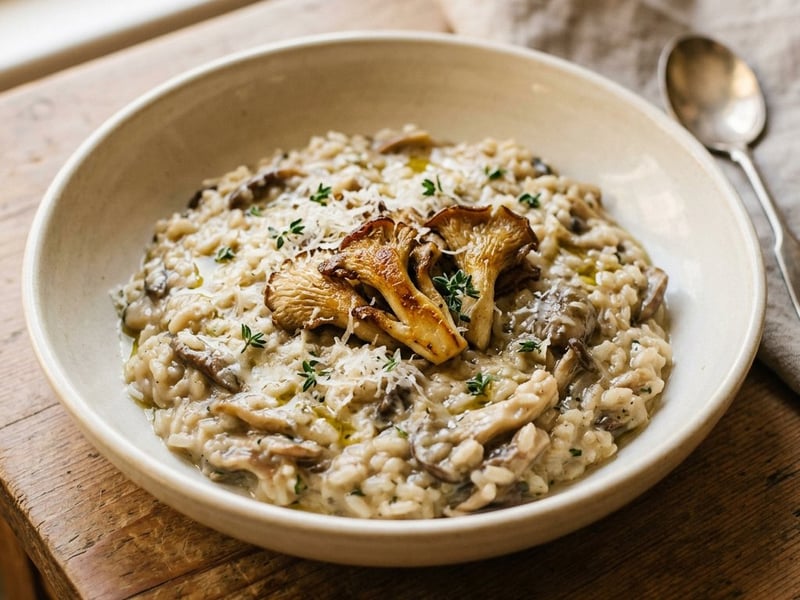 Cremiges Austernpilz-Risotto mit Thymian & Parmesan