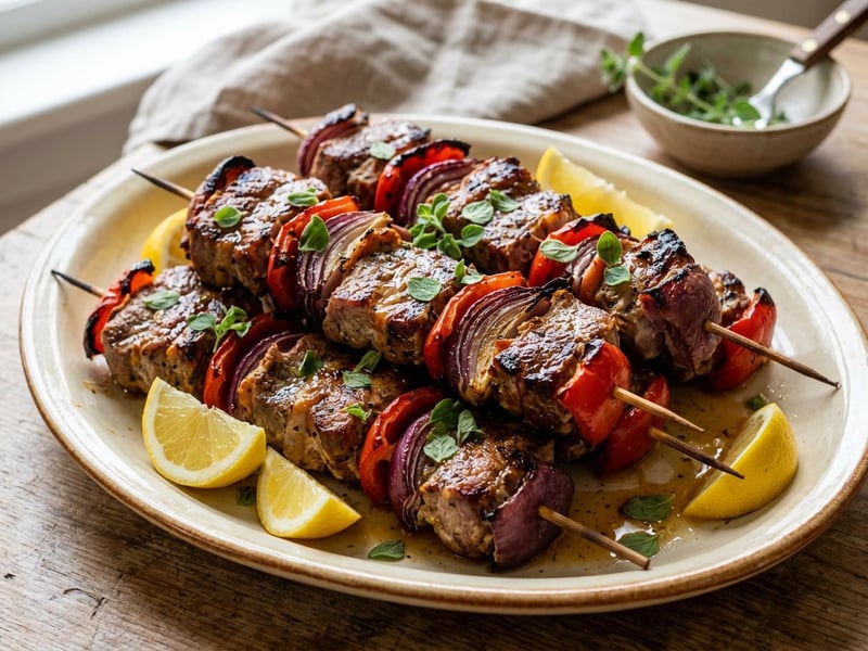 Griechisches Kontosouvli | Saftiger Spießbraten
