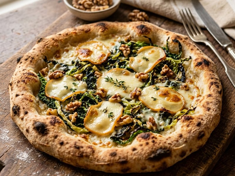 Pizza Bianca mit Wirsing & Scamorza | Aus dem Backrohr