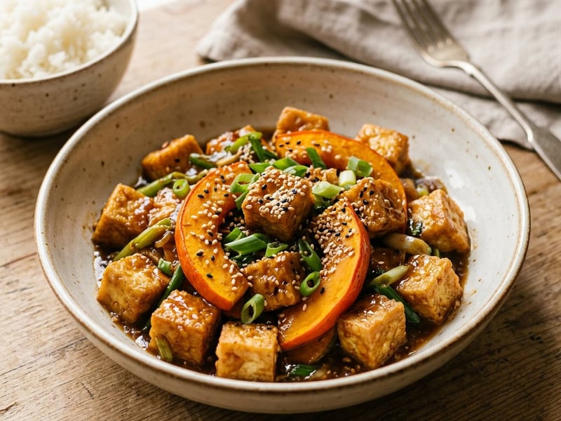 Herbstlicher Kürbis-Wok mit Tofu | Knusprig in 15 Minuten