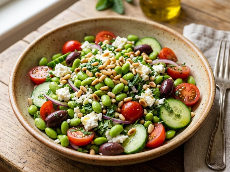 Mediterraner Edamame-Salat | Frisch & Proteinreich