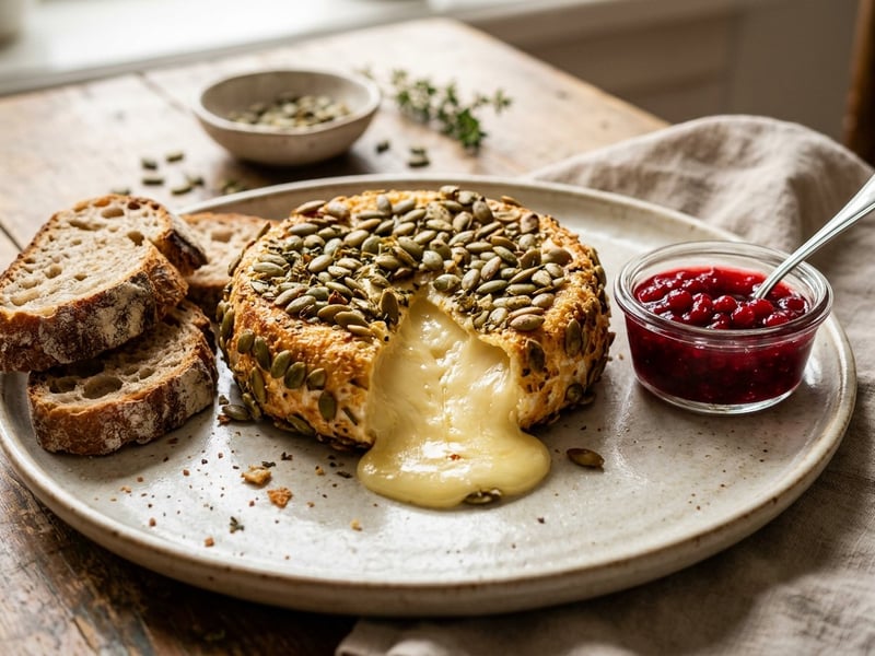 Gebackener Camembert | Knusprig mit Kürbiskernen