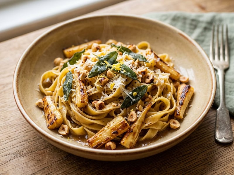 Tagliatelle with Roasted Parsnips | Sage Butter & Nuts