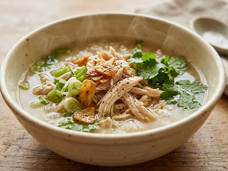 Khao Tom Gai | Wärmende Thai-Reissuppe mit Hendl