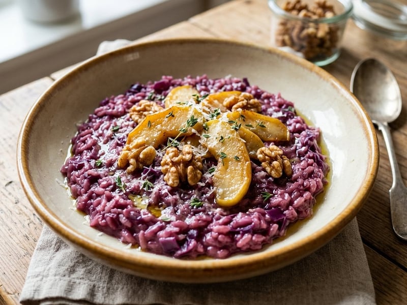 Rotkraut-Risotto | Cremig mit Apfel & Walnüssen