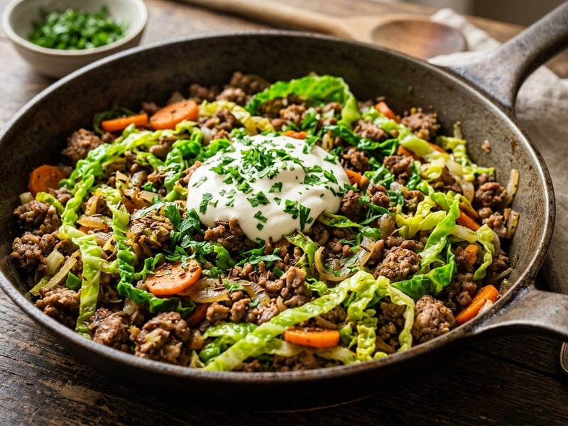 Würzige Kohl-Hackfleisch-Pfanne | Deftige Hausmannskost