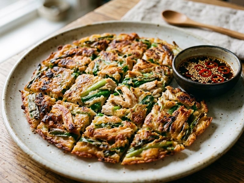 Koreanisches Dak Pajeon | Knuspriger Streetfood-Hendlfladen