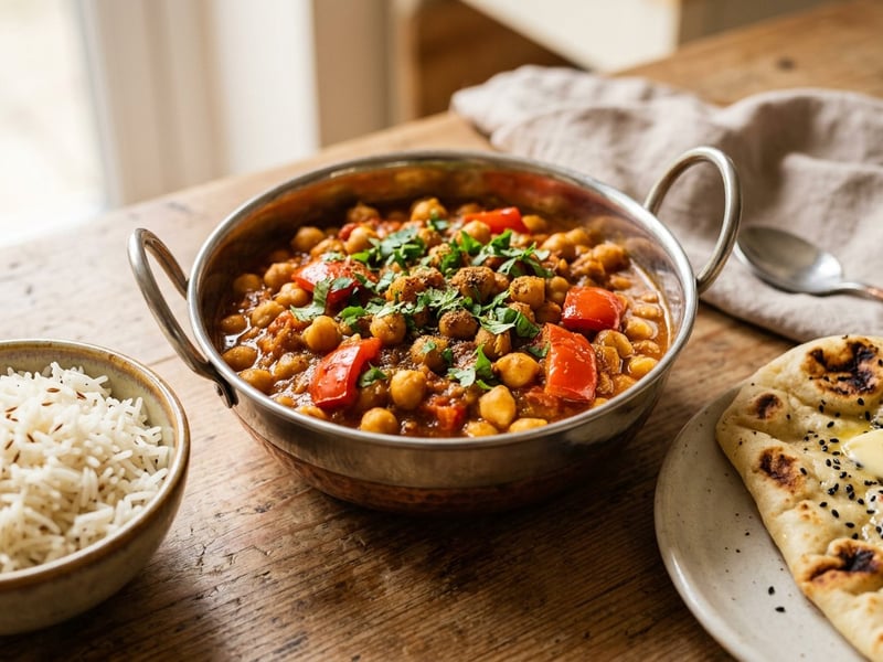Kadai Chana | Indisches Kichererbsen-Paprika-Curry